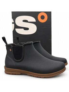 BOGS Sweet Pea Chelsea Rain Boots Women’s 10 Wide Black Waterproof Ankle Boots